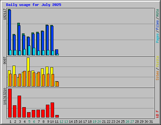 Daily usage for July 2025