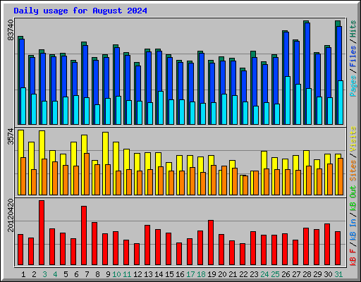 Daily usage for August 2024