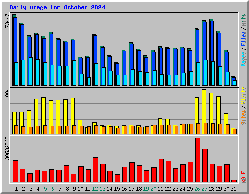 Daily usage for October 2024