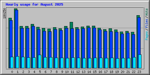 Hourly usage for August 2025
