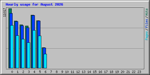 Hourly usage for August 2026